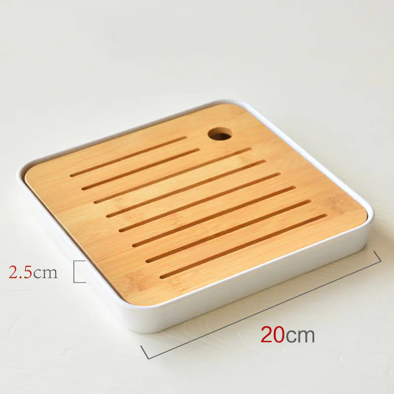 Bamboo Melamine Tea Tray for Japanese Kung Fu Tea Set