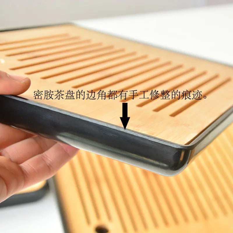 Bamboo Melamine Tea Tray for Japanese Kung Fu Tea Set