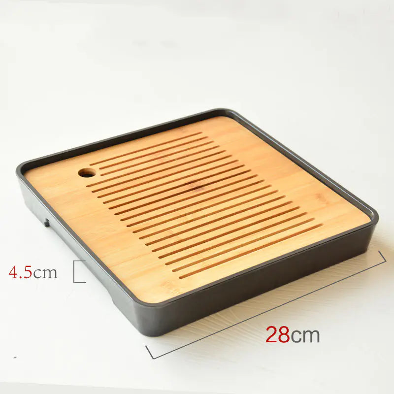 Bamboo Melamine Tea Tray for Japanese Kung Fu Tea Set