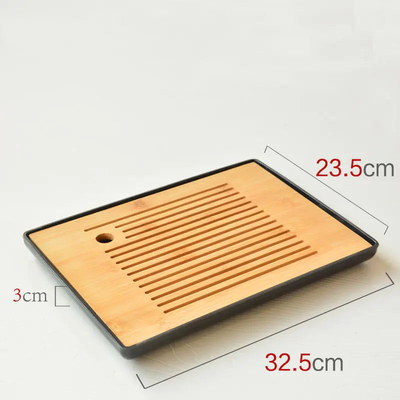 Bamboo Melamine Tea Tray for Japanese Kung Fu Tea Set