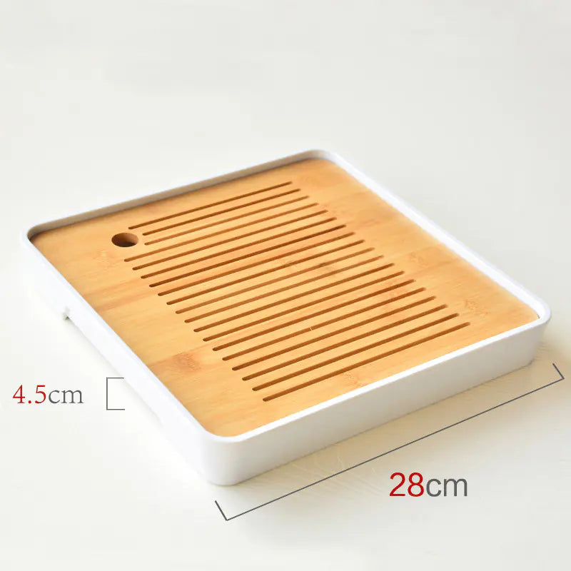Bamboo Melamine Tea Tray for Japanese Kung Fu Tea Set