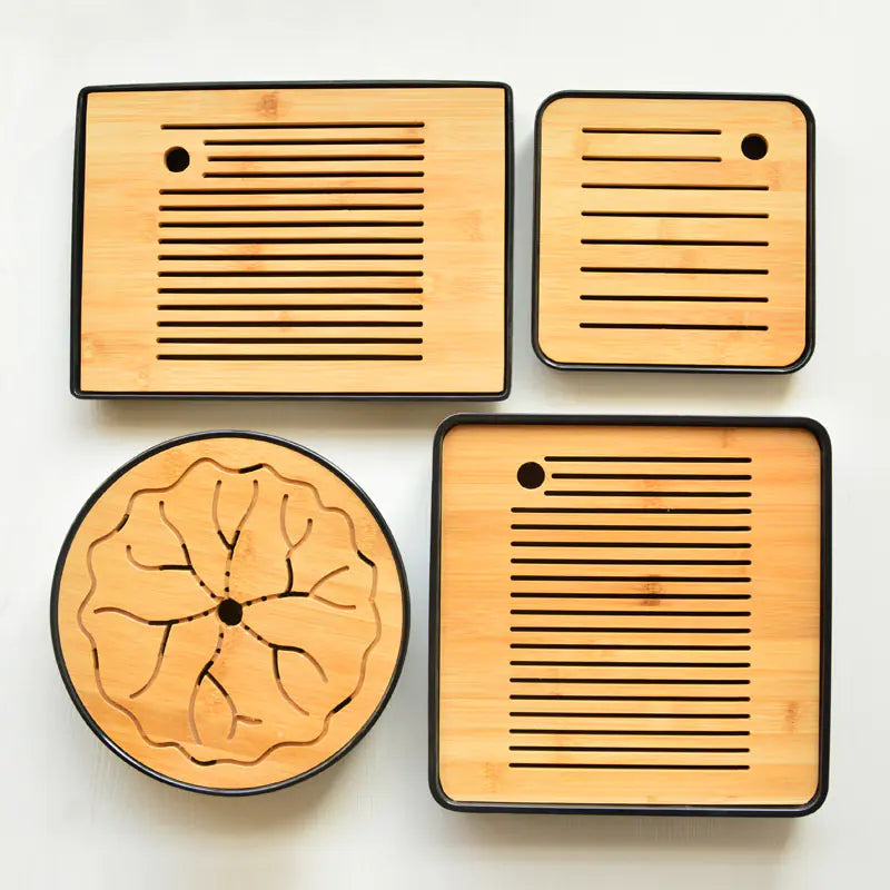 Bamboo Melamine Tea Tray for Japanese Kung Fu Tea Set